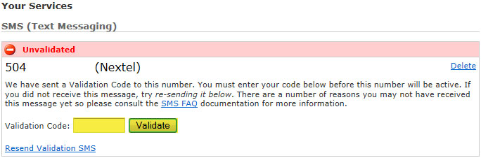 Validate Mobile Phone Page