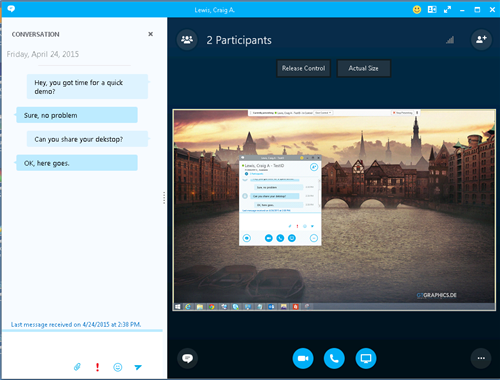 take control skype for business mac