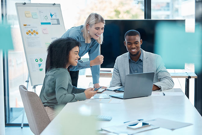 team meeting in an office